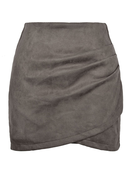 Draped Wrap Mini Skirt