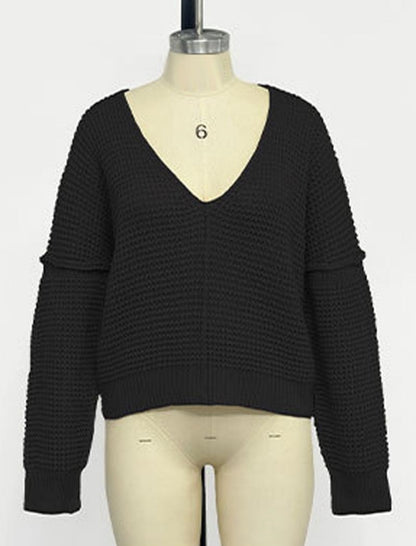 V-Neck Loose Fit Knit Sweater