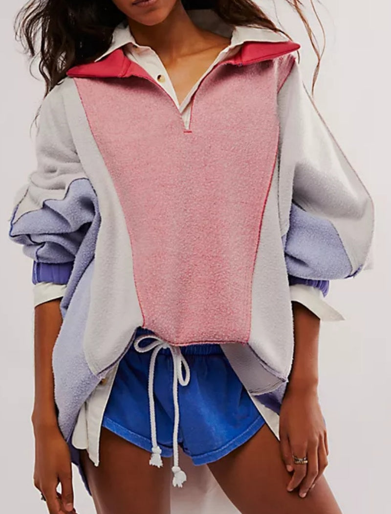 Two-Tone Color Block Hoodie