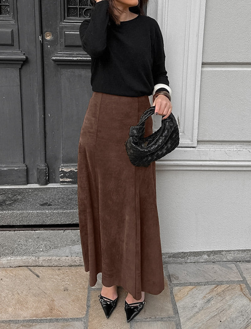 High-Waisted Midi Skirt