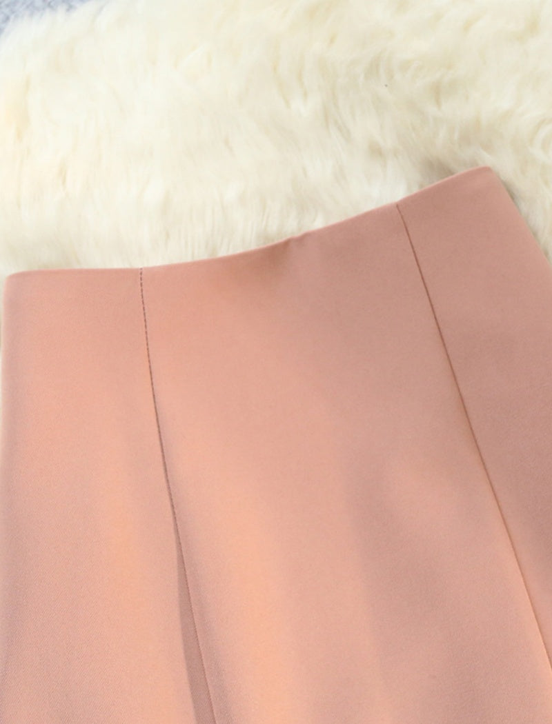 High-Waist Flared Midi Skirt