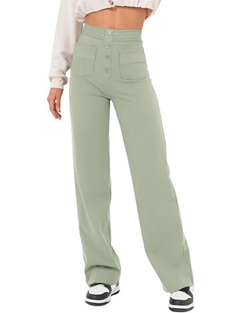High-Rise Buttoned Pants