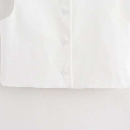 V-neck Printed Cardigan Vest