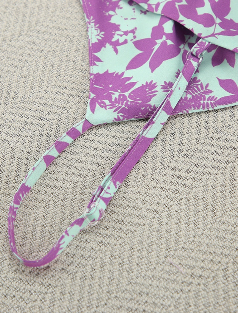 Floral Printed Matching Set with Wide-Leg Pants