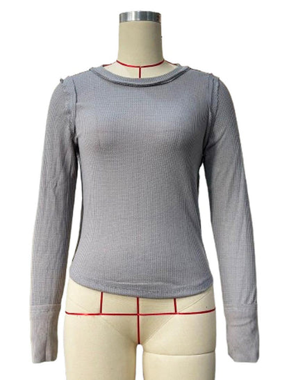 Ribbed Long Sleeve Fitted Top