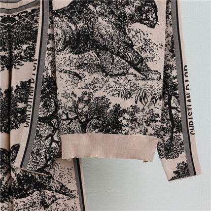 Printed Sweater and Pants Set