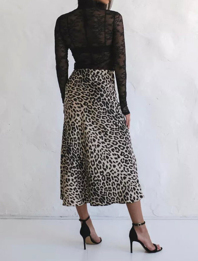 Leopard Print Maxi Skirt