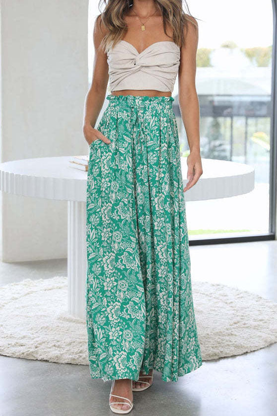 Graphic Print High-Waist Pants