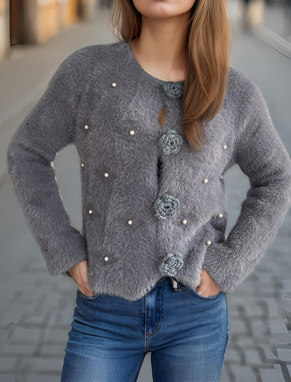 Mohair Open Front Cardigan