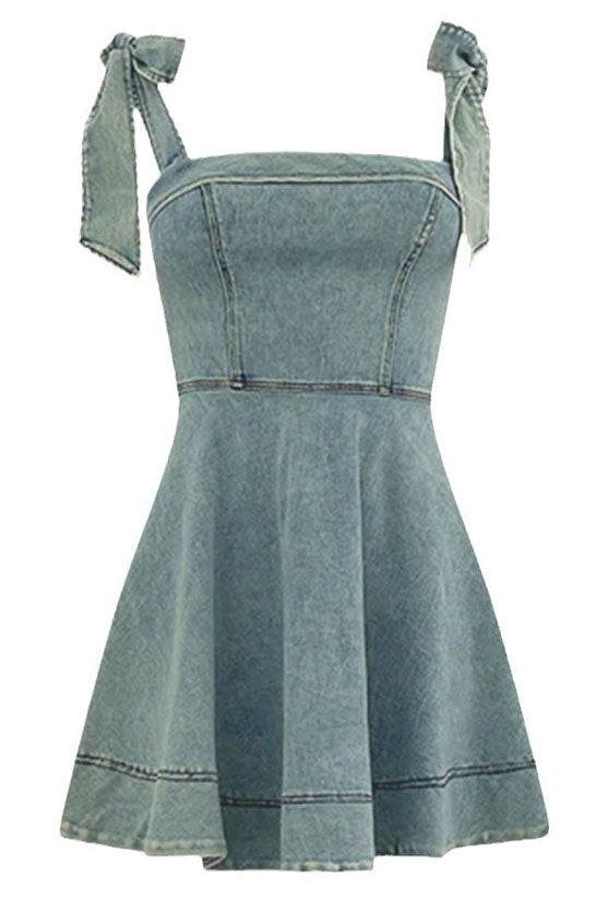 Bow Tie Denim Dress