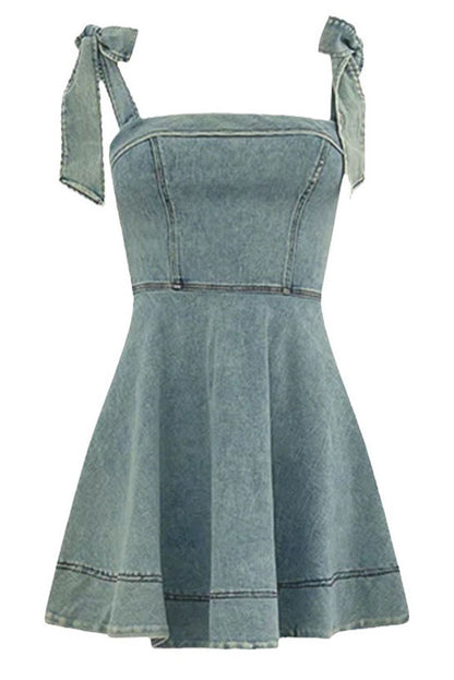 Bow Tie Denim Dress