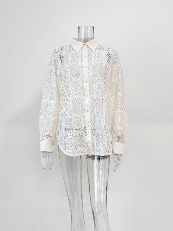 Button-Up Lace Shirt