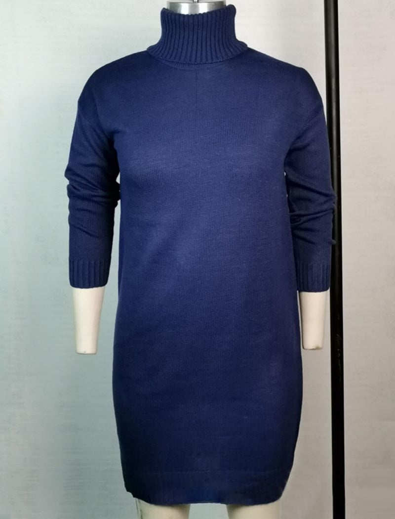 High-Neck Knit Sweater