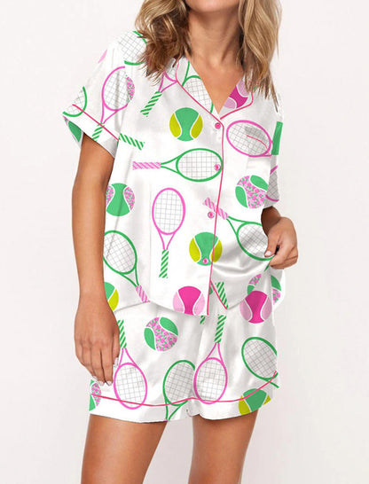 Ice Cream Bow Print Pajama Set