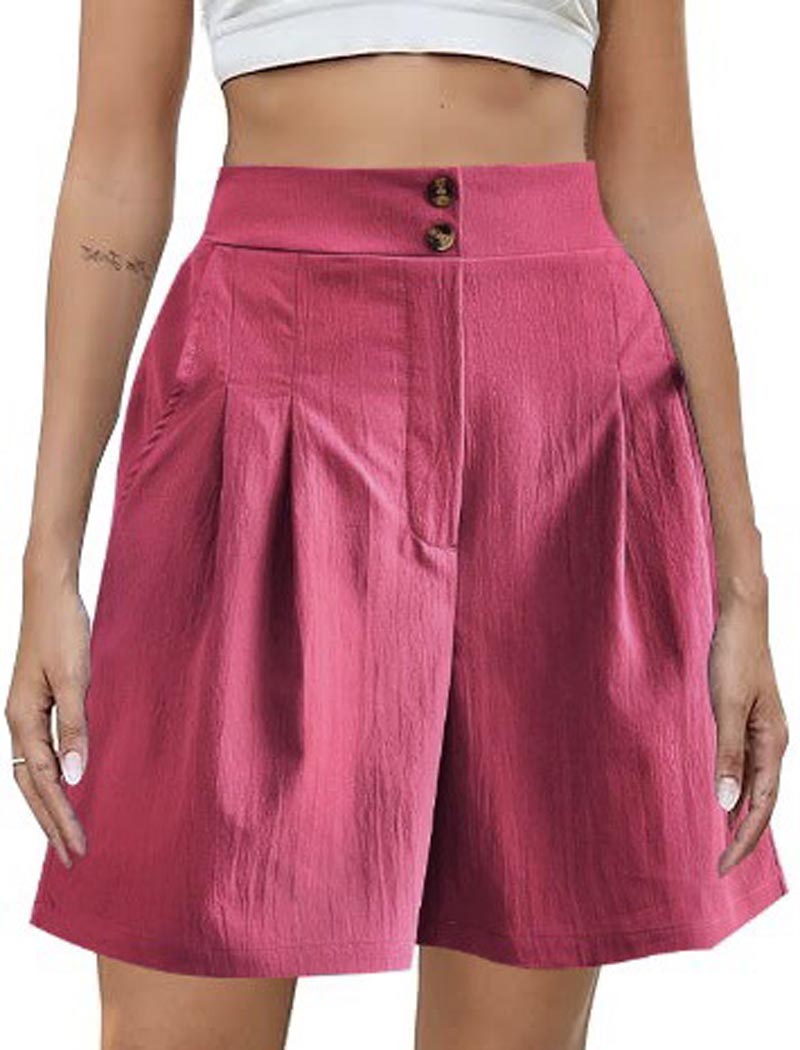 High-Rise Buttoned Shorts