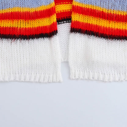 Multicolor Striped Chunky Cardigan