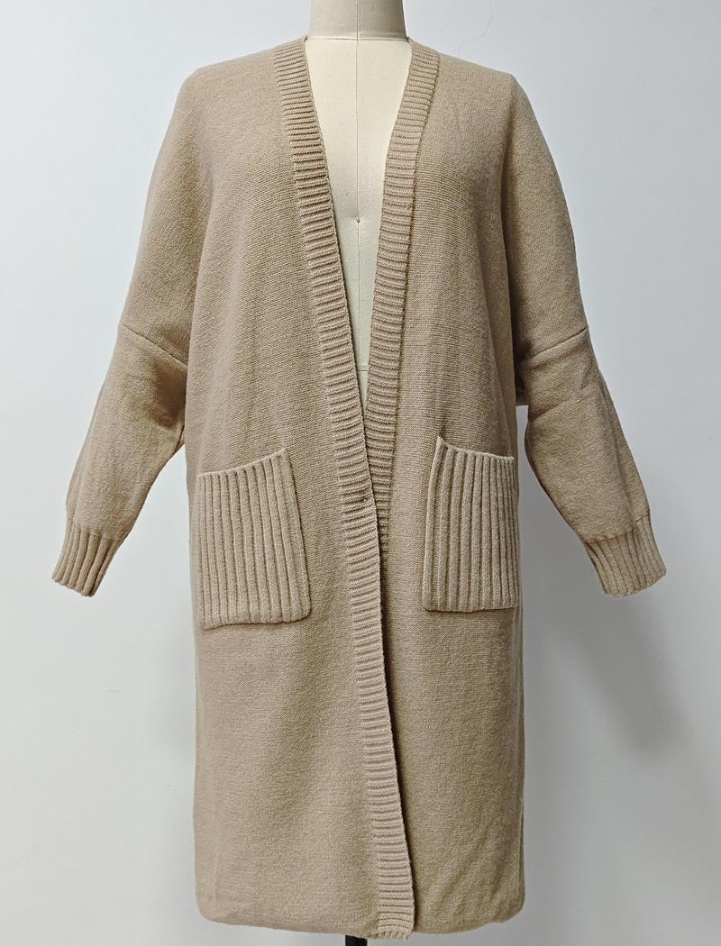 Open Front Longline Knit Cardigan