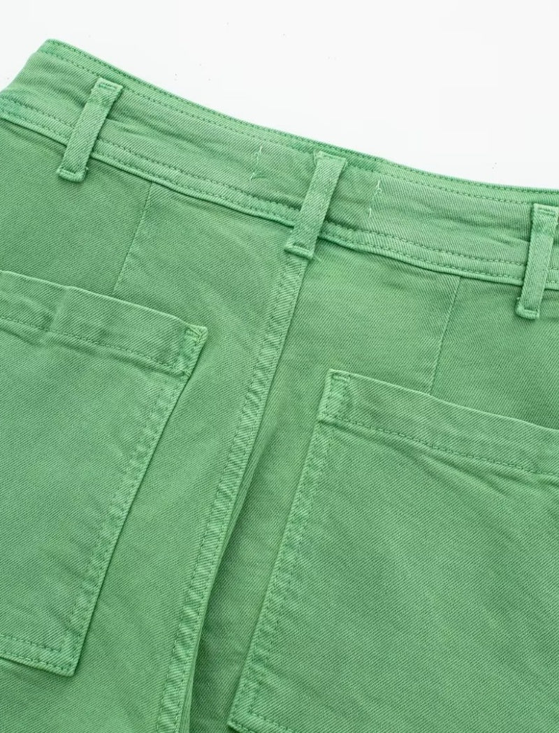 Wide-Leg Casual Denim Pants