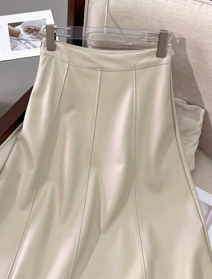 High-Waisted Pleated A-Line Skirt