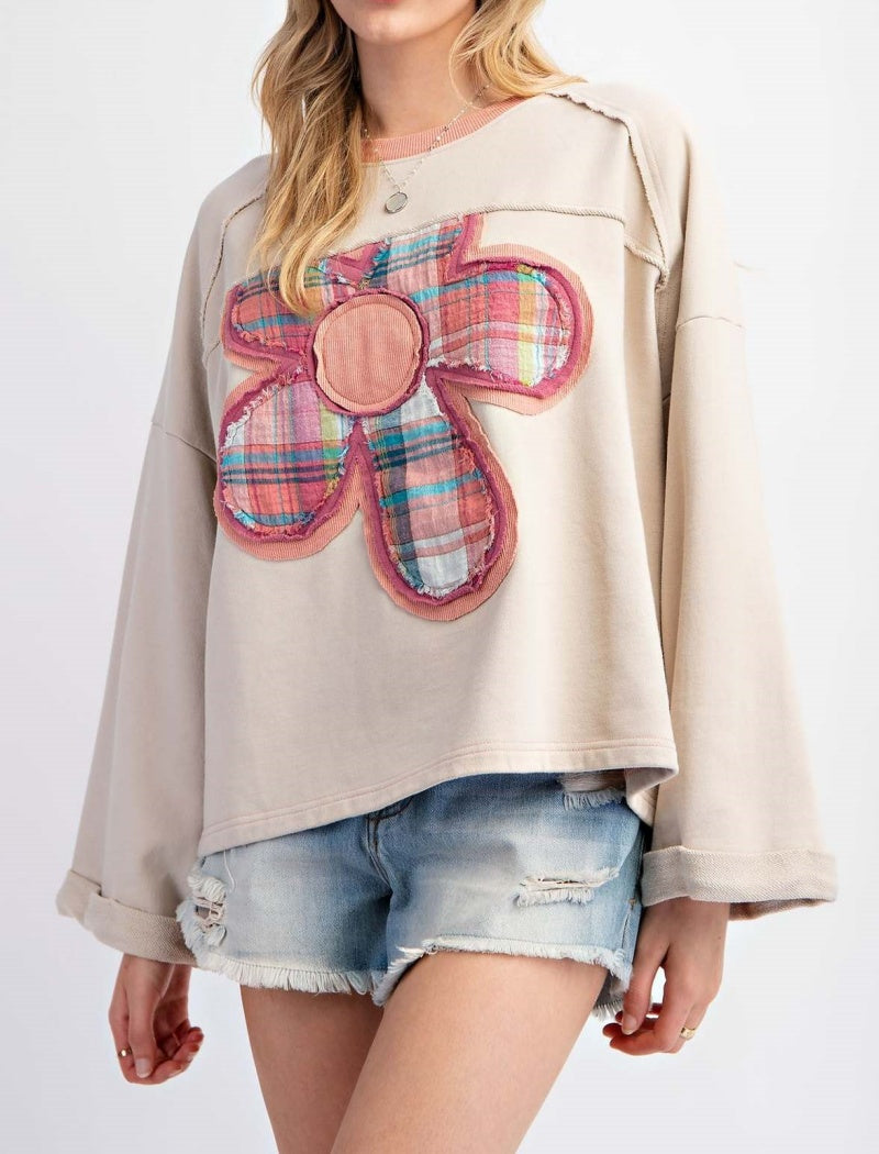 Oversized Flower Patch Top