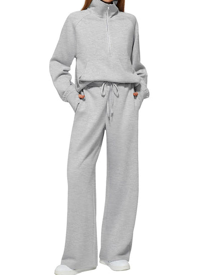 High Neck Zip-Up Lounge Set