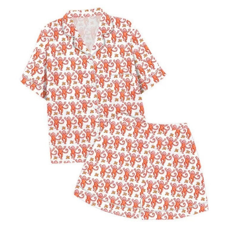 Playful Print Short Sleeve Pajama Set