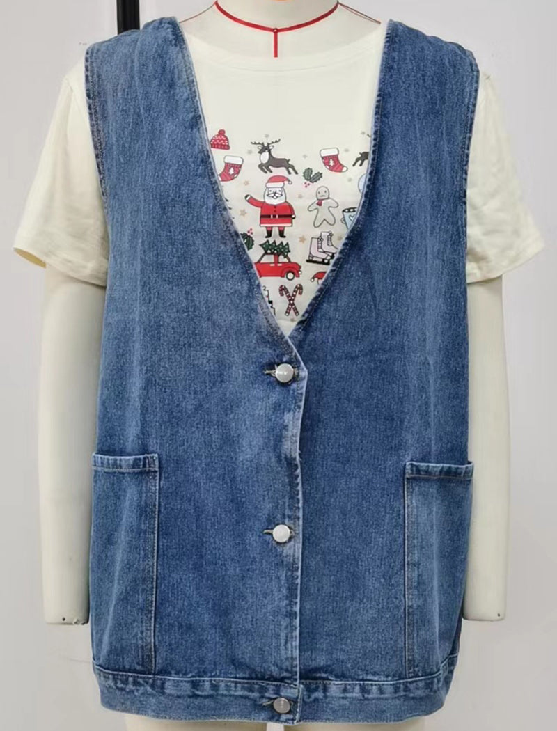 Sleeveless Denim Vest