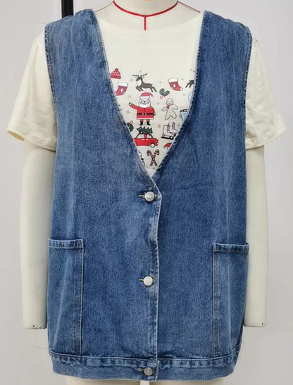 Sleeveless Denim Vest