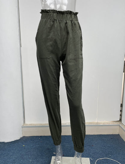 High-Waisted Drawstring Jogger Pants