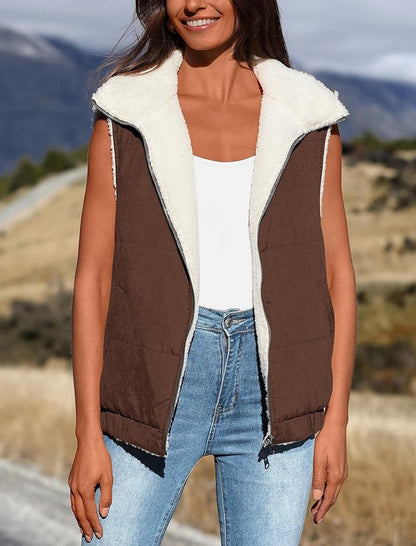 Reversible Zip-Up Quilted Vest