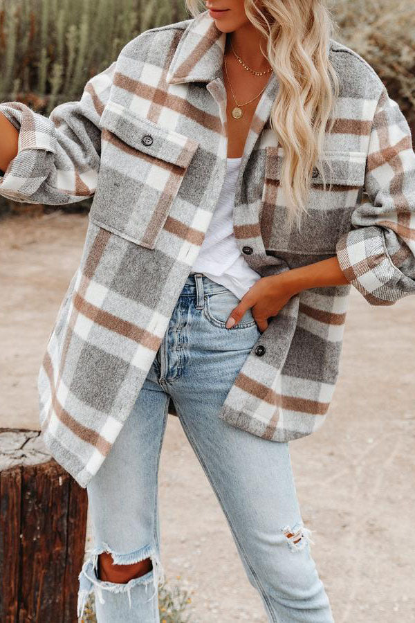 Plaid Button-Up Shacket