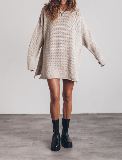 Oversized Knit Tunic Sweater