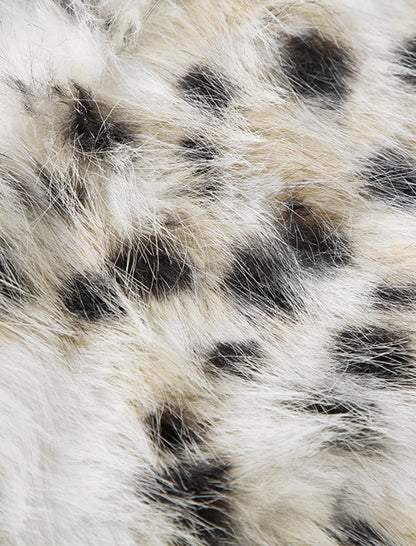 Leopard Fur Panel Mini Skirt