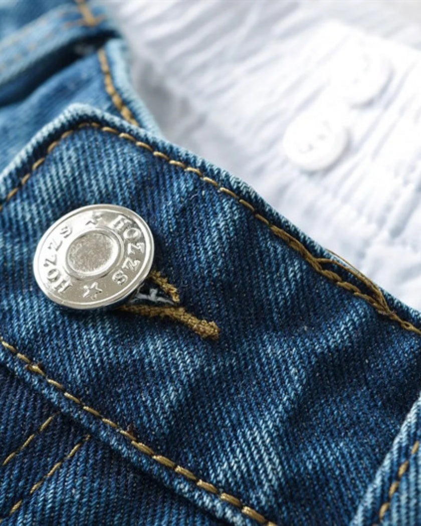 High-Rise Patchwork Jeans