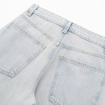 Two-Tone Straight-Leg Jeans