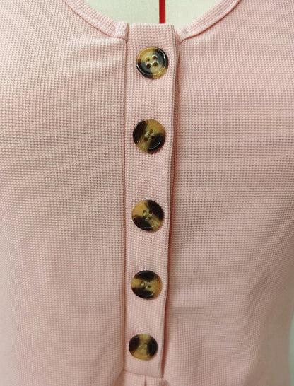 Sleeveless Button-Up Romper with Pockets