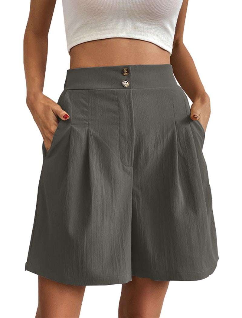 High-Rise Buttoned Shorts