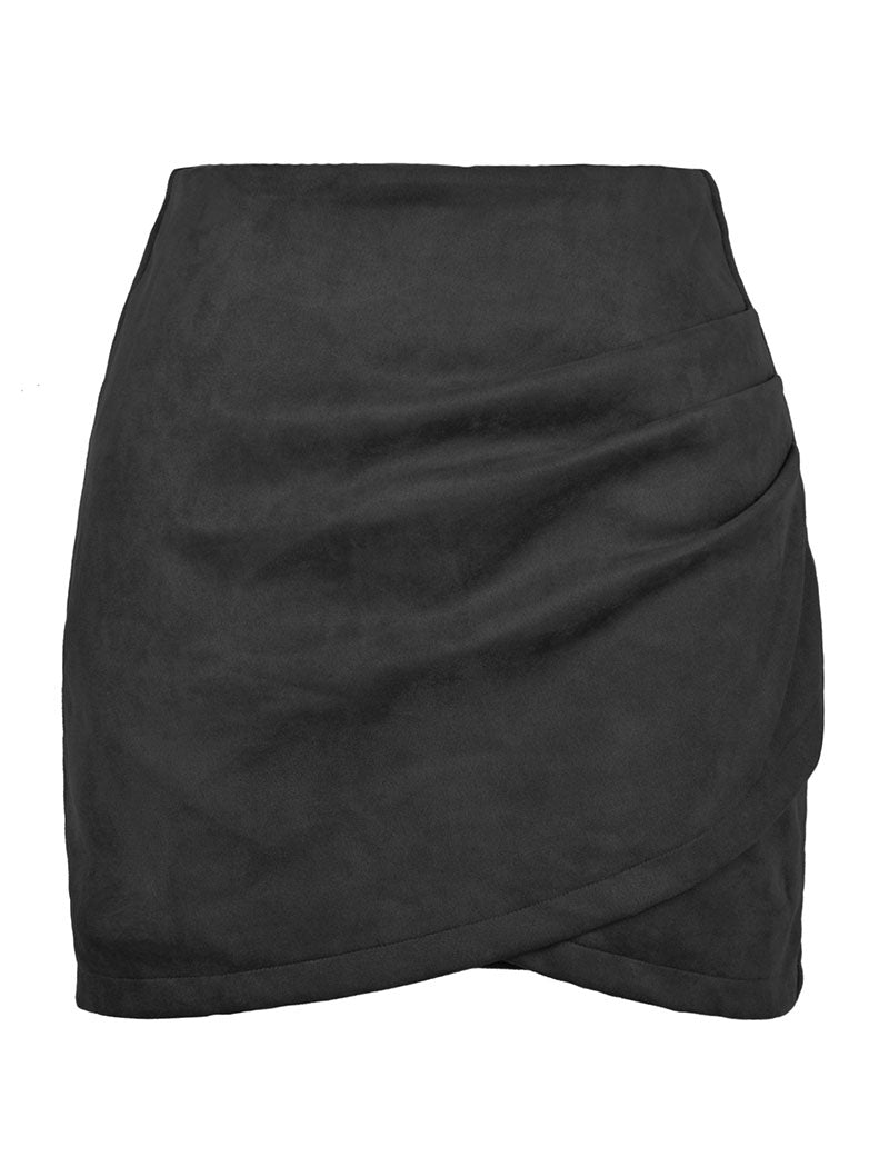 Draped Wrap Mini Skirt