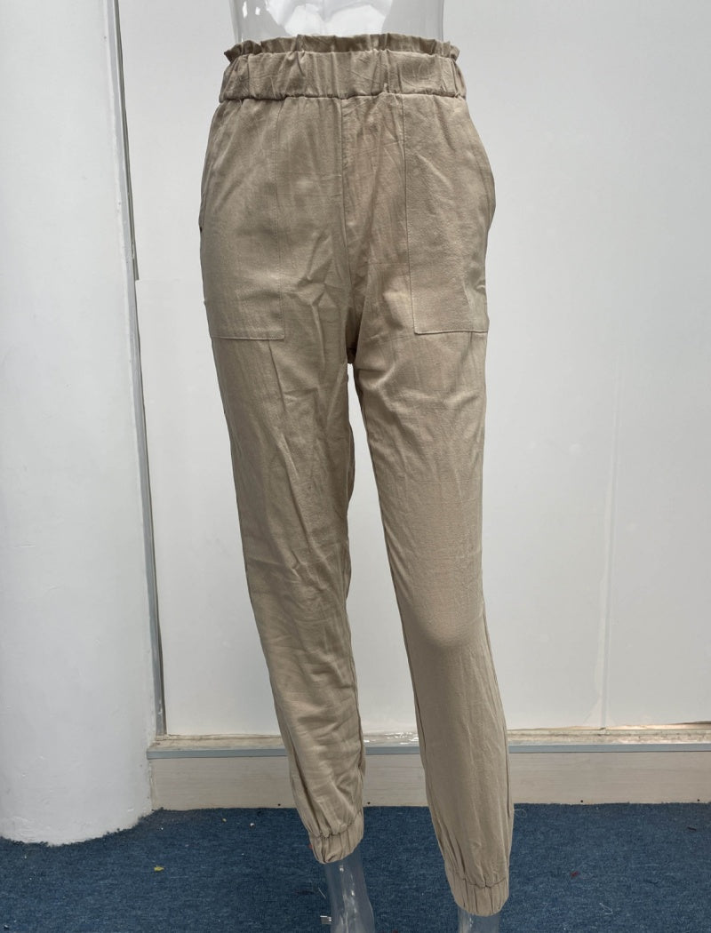 High-Waisted Drawstring Jogger Pants