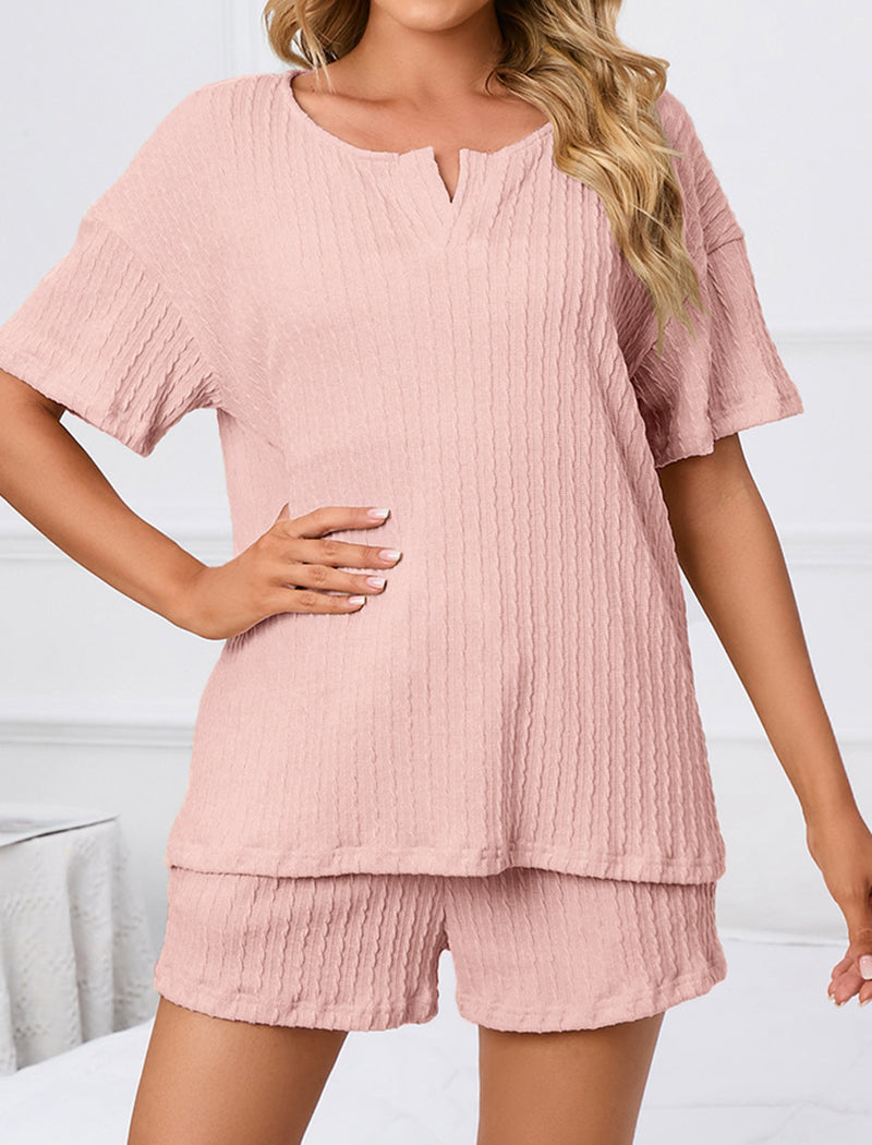 Loose-Fit V-Neck Two-Piece Set
