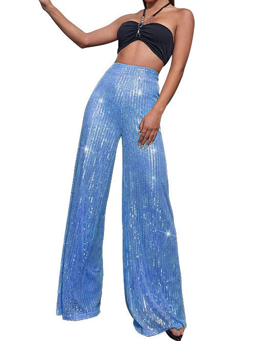 High-Waist Sequin Pants