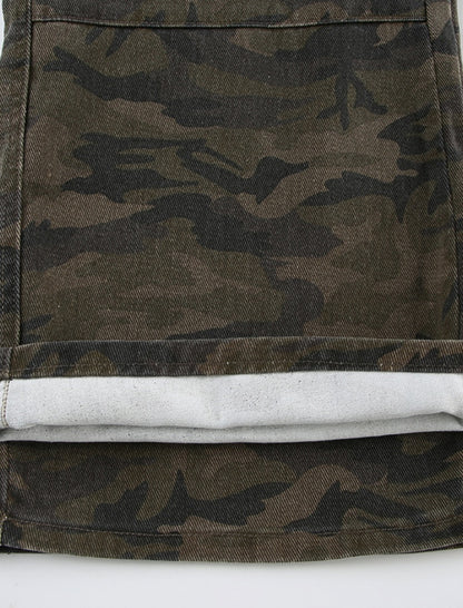 Camouflage Multi-pocket Relaxed-fit Jeans