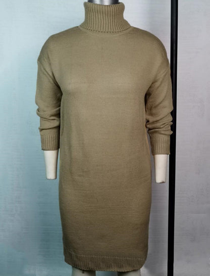 High-Neck Knit Sweater