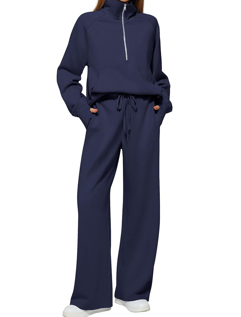 High Neck Zip-Up Lounge Set