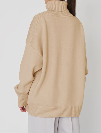 Oversized Turtleneck Sweater with Relaxed Fit
