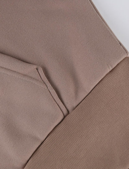 Cropped Zip-Up Hoodie with Elastic Cuffs