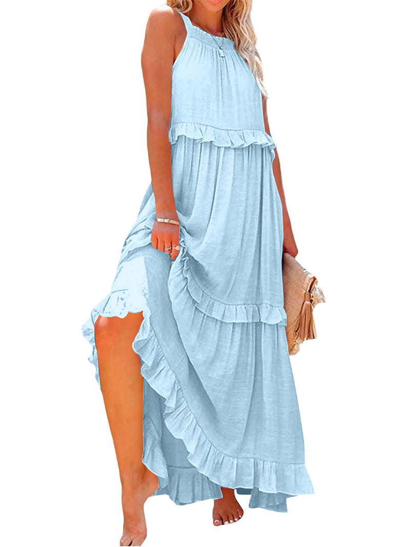 Ruffled Sleeveless Maxi Dress