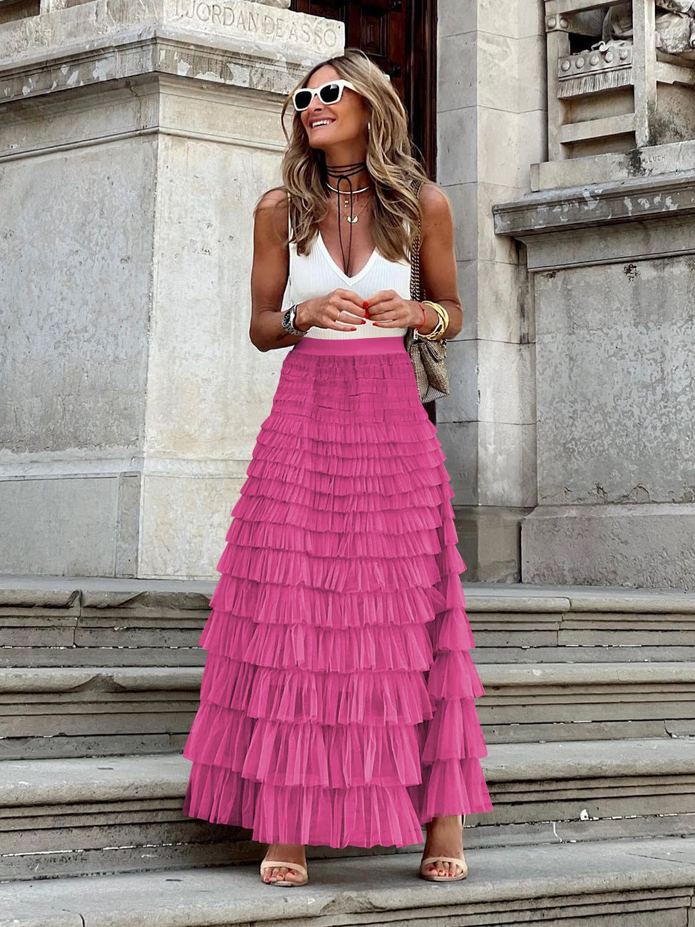 Tiered Ruffle Maxi Skirt