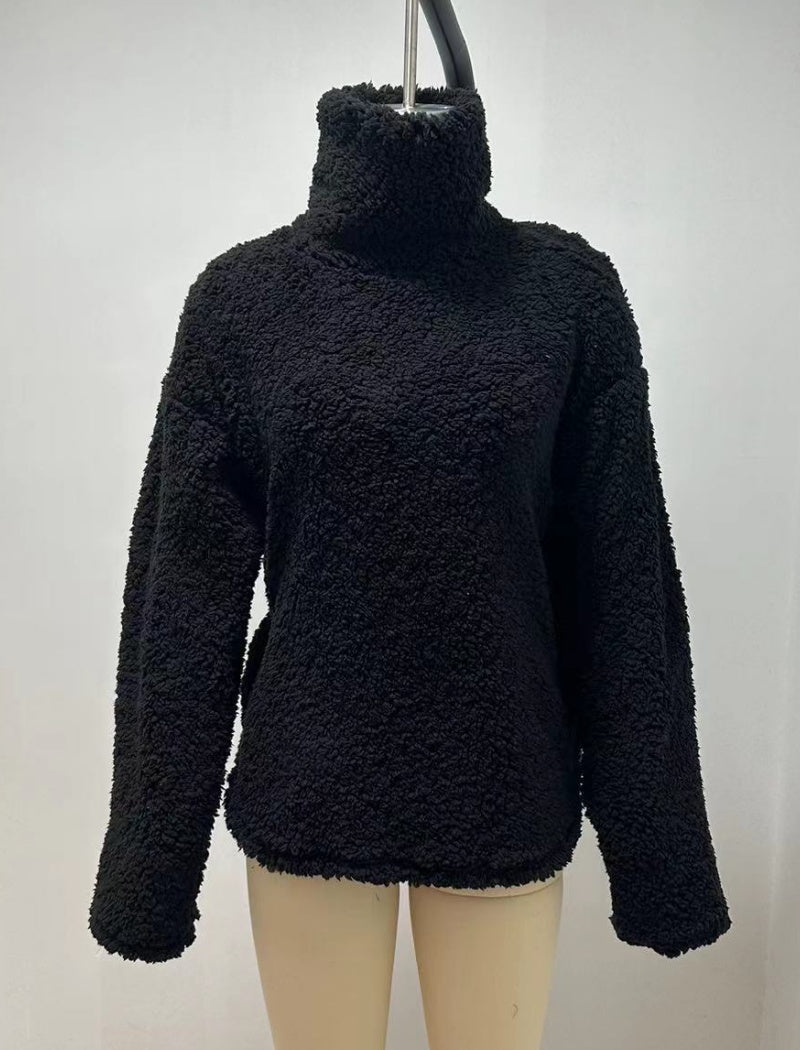 Cozy High-Neck Teddy Top