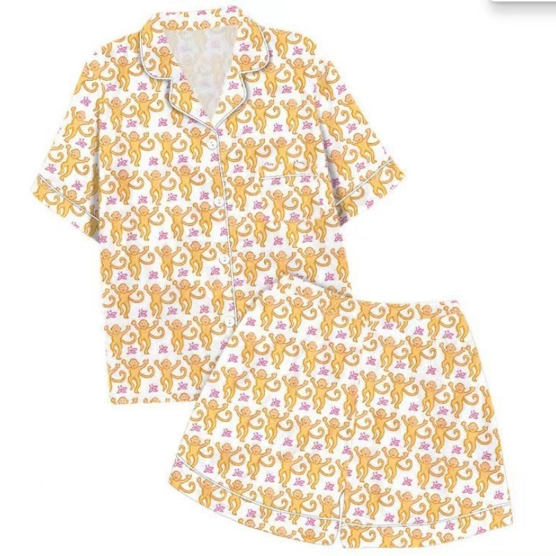 Playful Print Short Sleeve Pajama Set